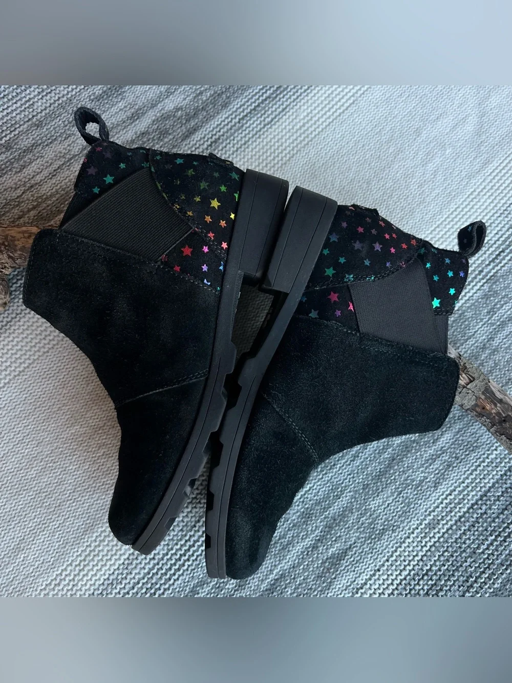 Sorel Emelie Chelsea Girls Black Suede Booties